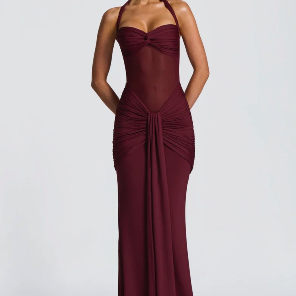 Baby Boo Halter Burgundy Dress